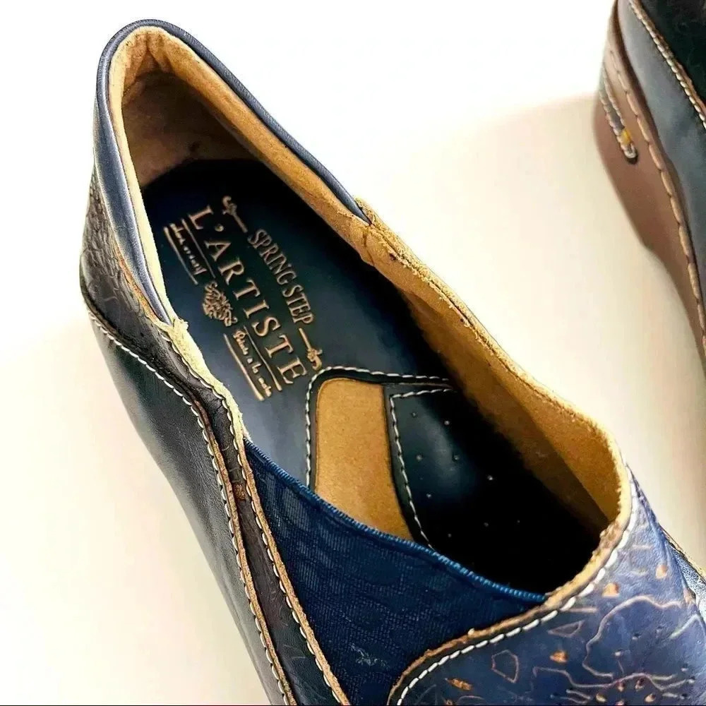 NWOT L’Artiste By Spring Step Ranba Clog Navy - Picture 7 of 9